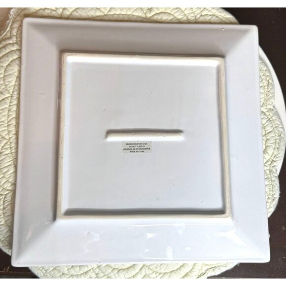 Metallic Frost Square Platter With Gold & Silver Snowflake Design - Picture 9 of 10